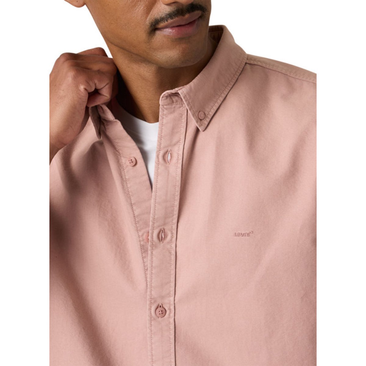 Chemise en coton rose à coupe droite pourvue d'un col boutonné rose, LEVI'S