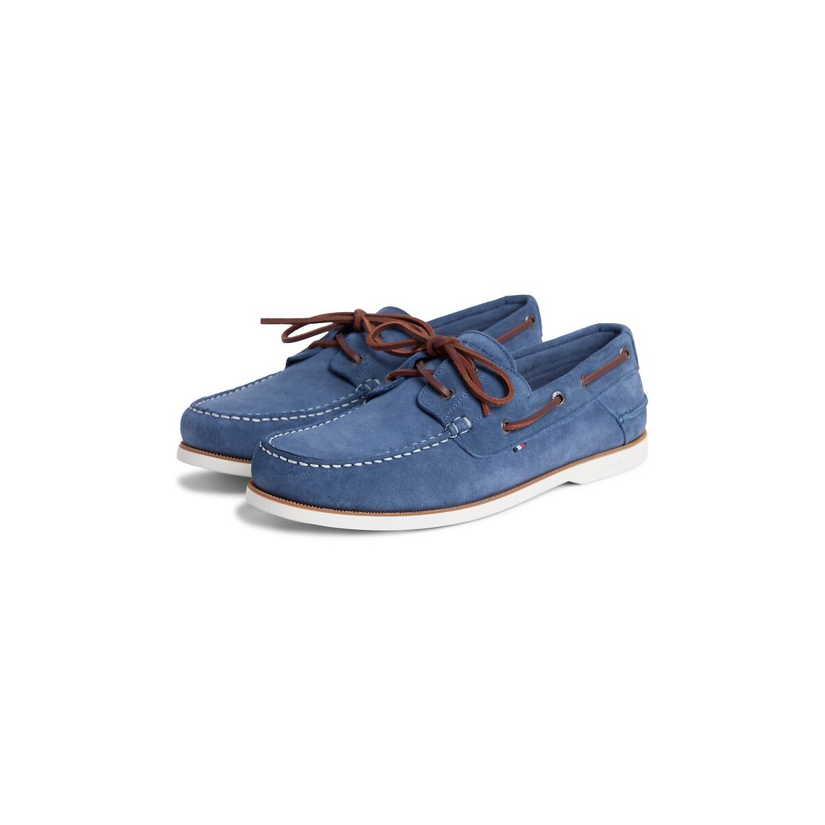 Chaussures bateau en cuir suédé bleu, TOMMY HILFIGER