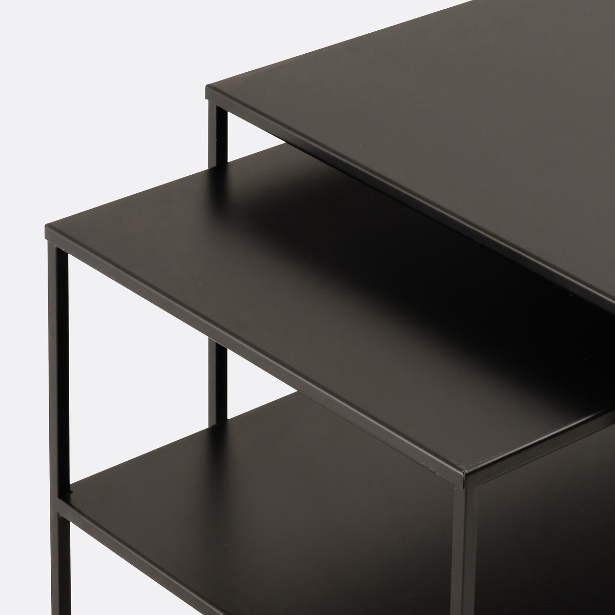 Lot de 2 tables basses gigognes métal acier, Miva noir, LA REDOUTE INTERIEURS