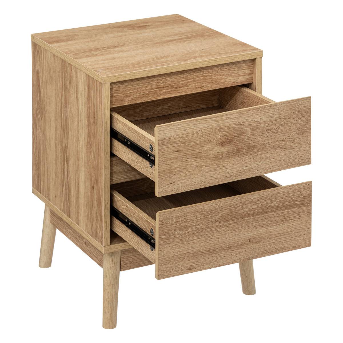 Table de chevet 2 tiroirs ABANA beige, 5FIVE SIMPLY SMART