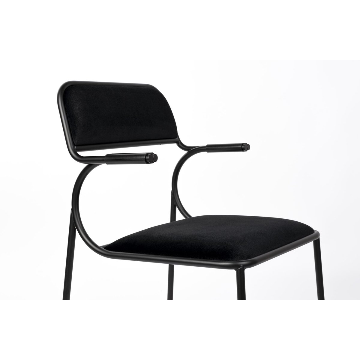 Chaise design en métal (lot de 2), ALBA noir, ZUIVER