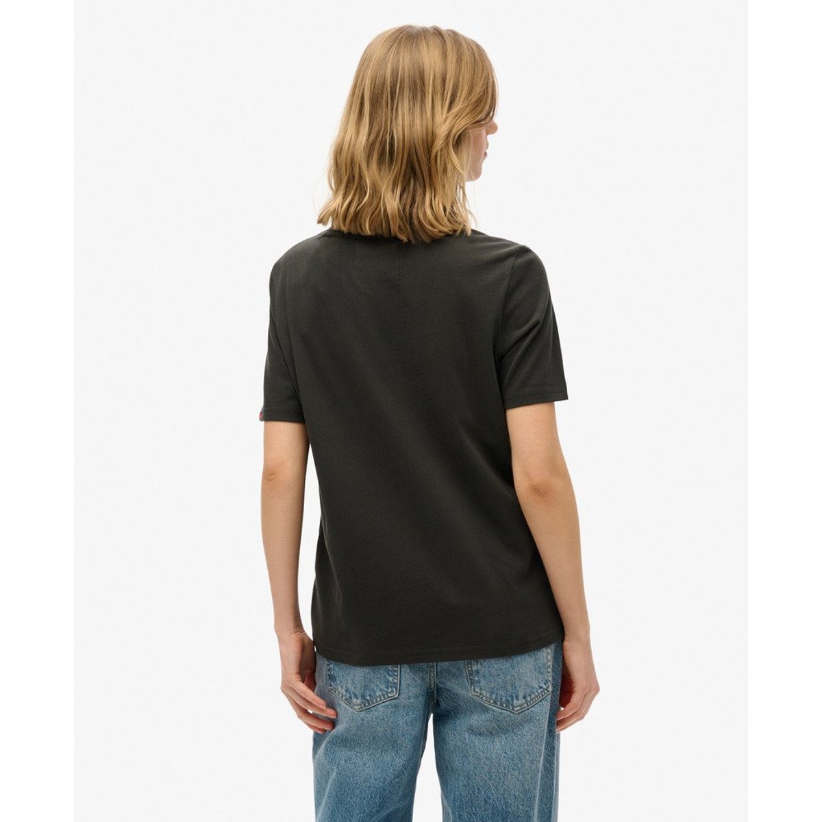 T-shirt Faded Core noir bison, SUPERDRY