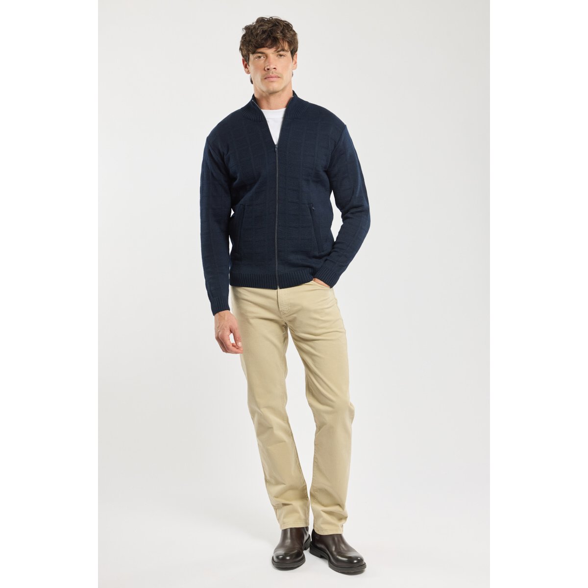 Cardigan zippé Bérac amiral, GUY DE BERAC