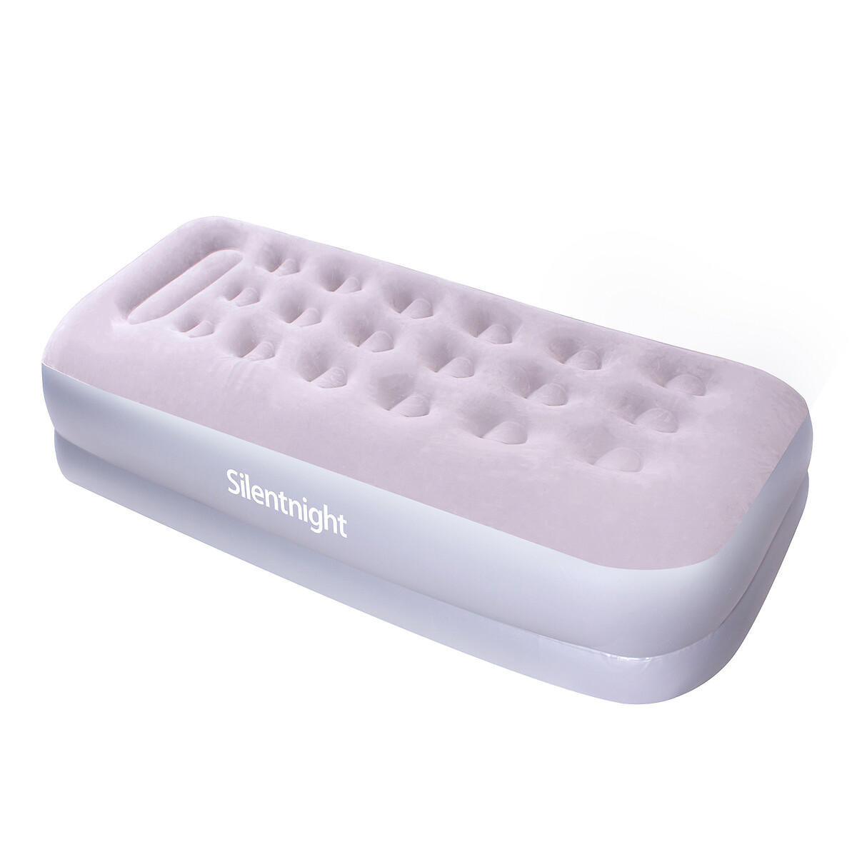 Single Flock Airbed with Electric Pump in Grey silver-coloured, SILENTNIGHT
