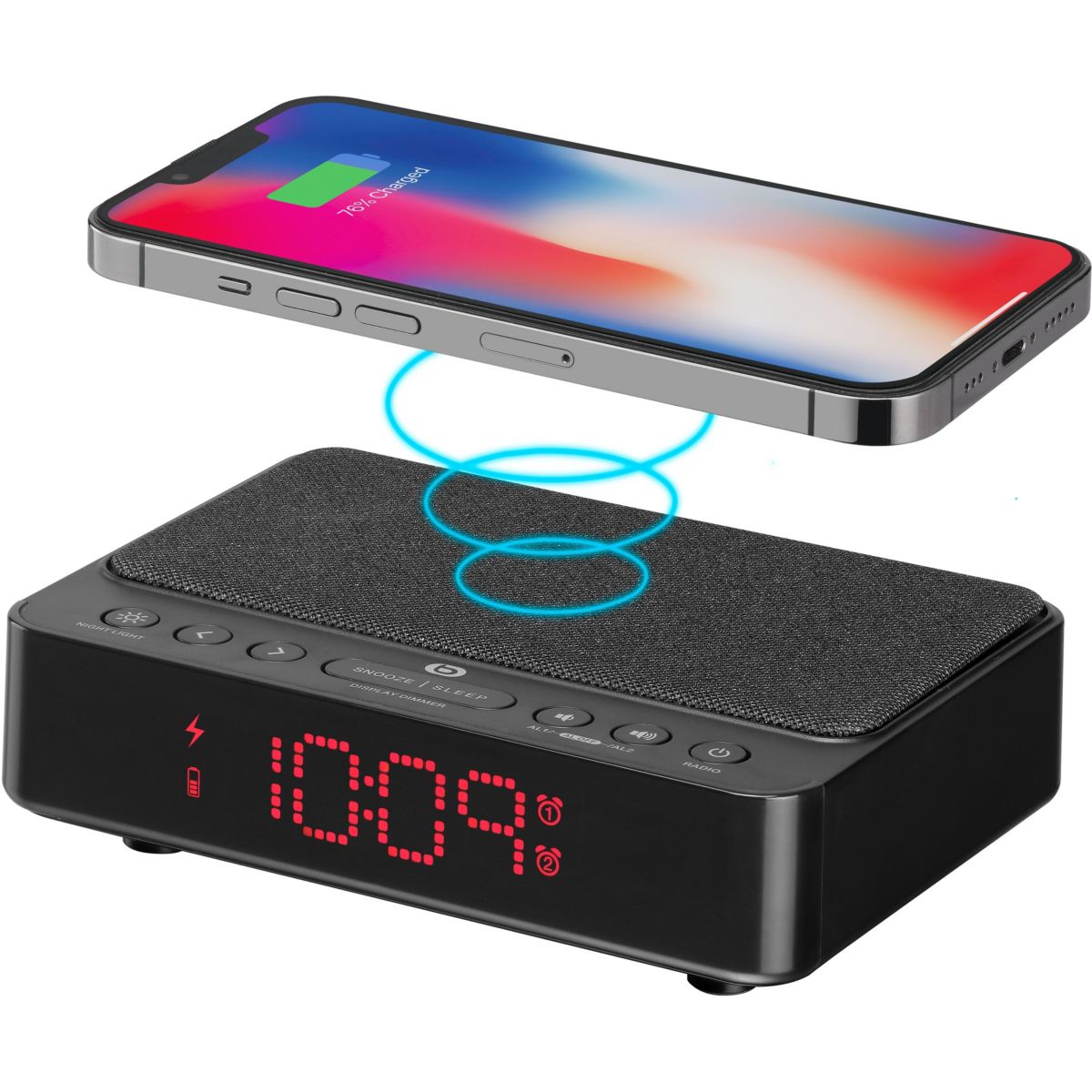 Radio réveil RRVI-100 Charge Induction couleur unique, ESSENTIEL B