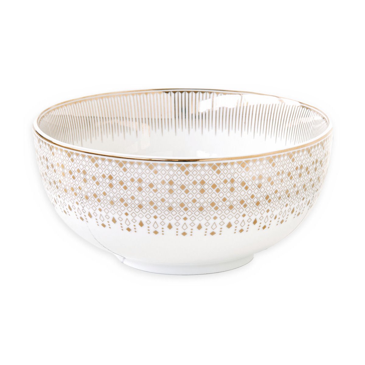 Saladier en porcelaine festive blanc/gold 23 cm blanc, EASY LIFE