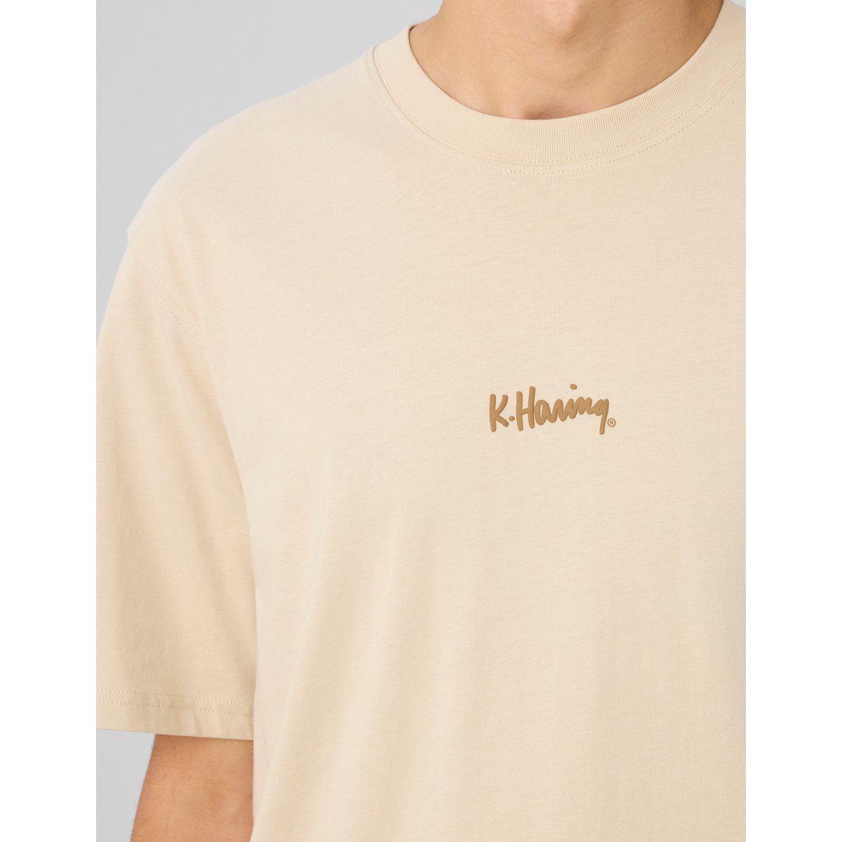 T-shirt licence keith haring blanc cassé, BZB