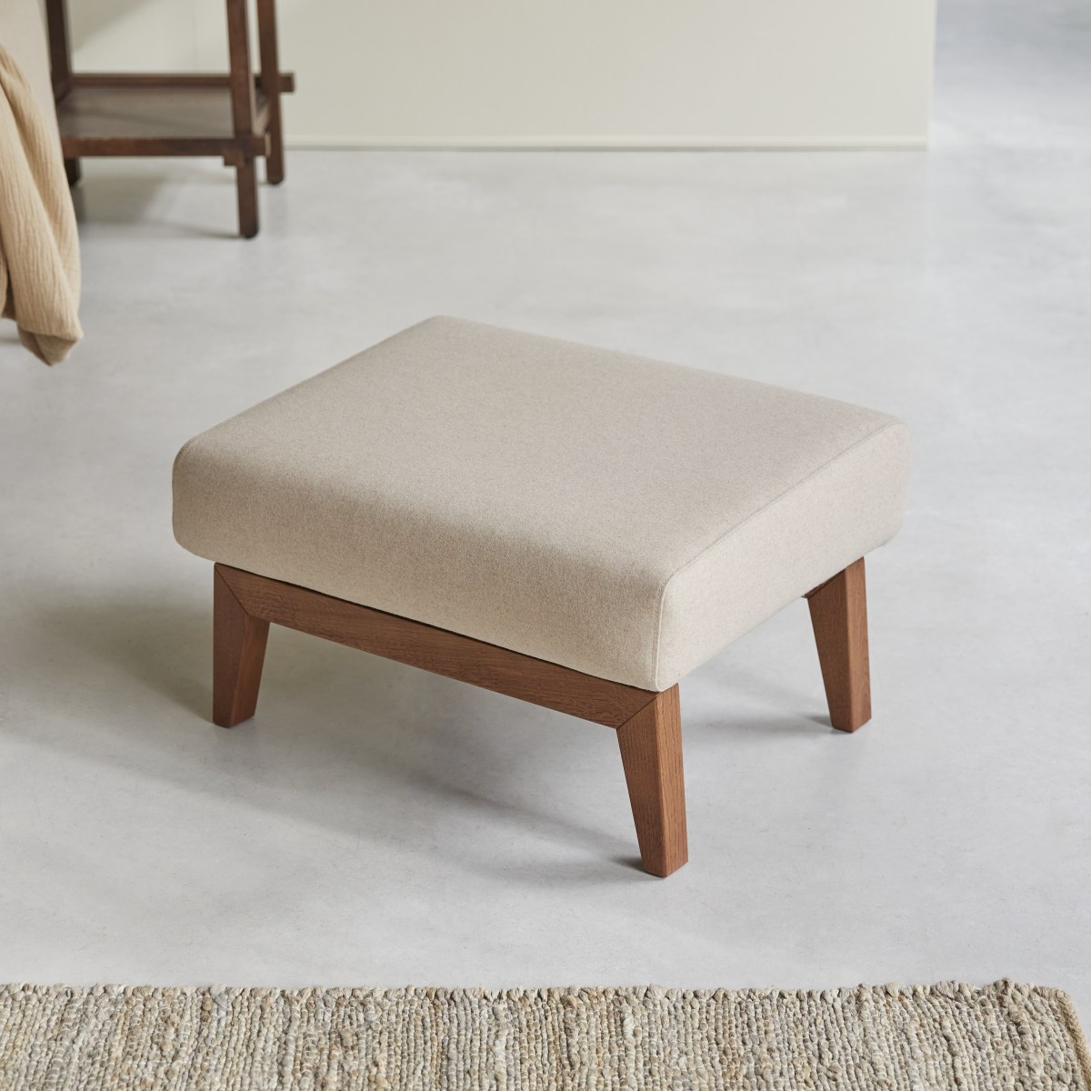Repose-pied en Tissu, BJORN beige, TIKAMOON