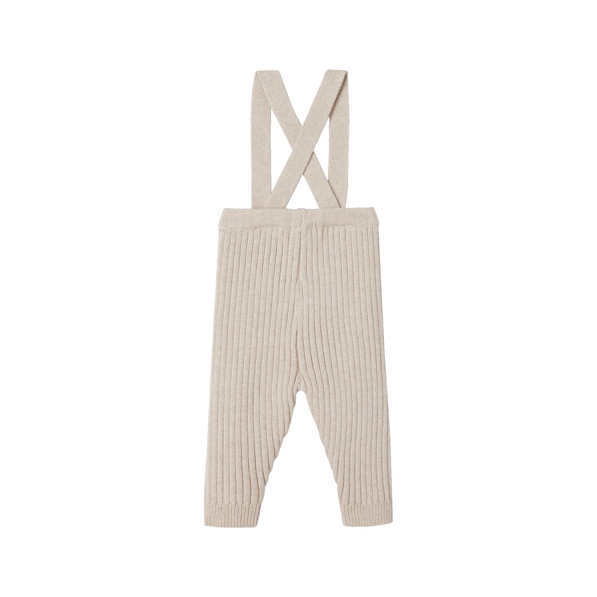 Legging à bretelles en tricot beige chiné, VERTBAUDET