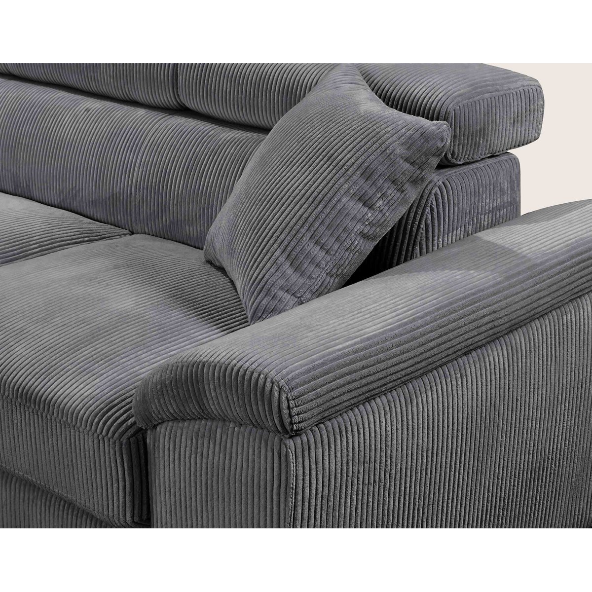 Canapé d'angle gauche 5 places convertible, BAOJI gris, BEST MOBILIER
