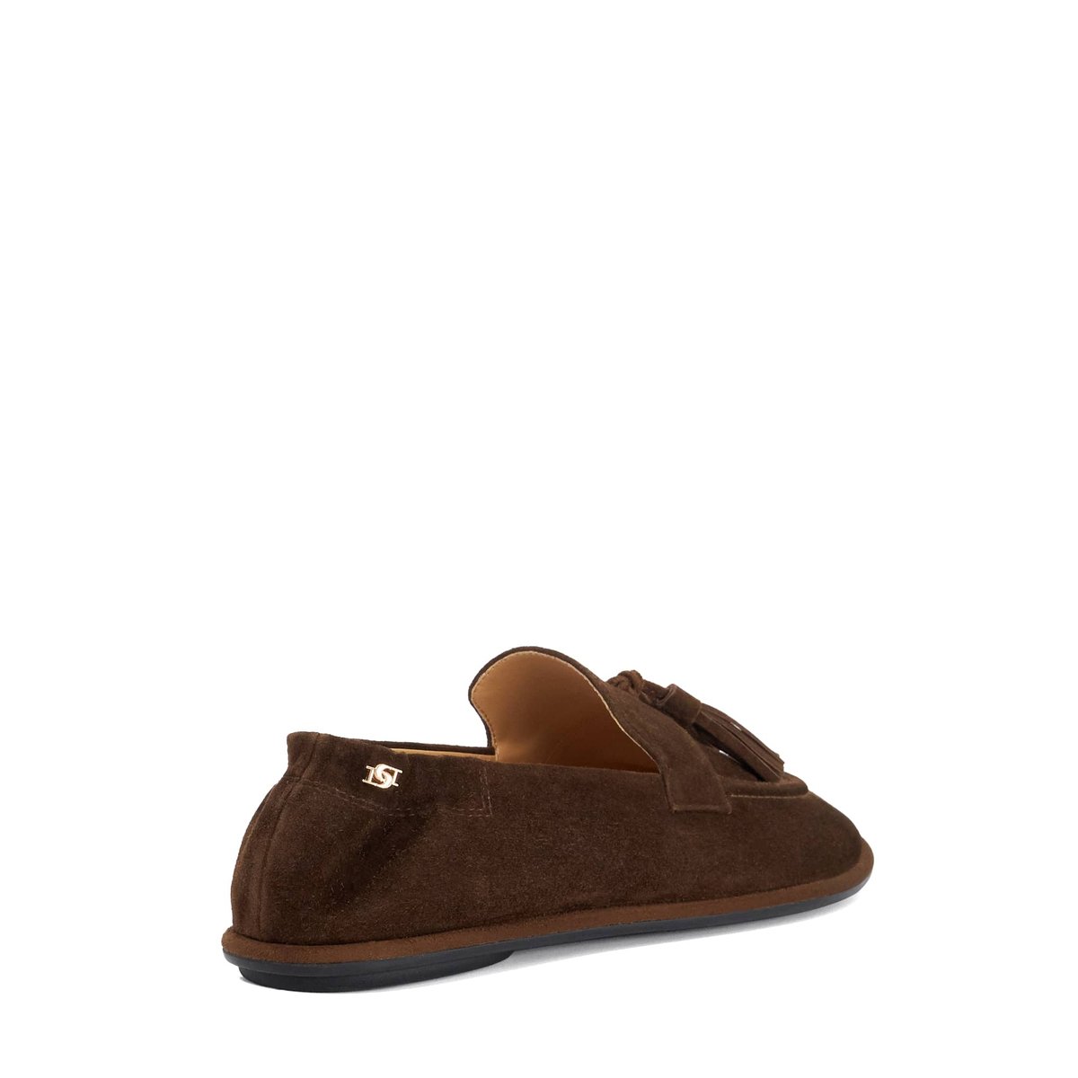 Mocassins à pampilles et bout rond en daim - GROUNDING dark brown-suede, DUNE LONDON