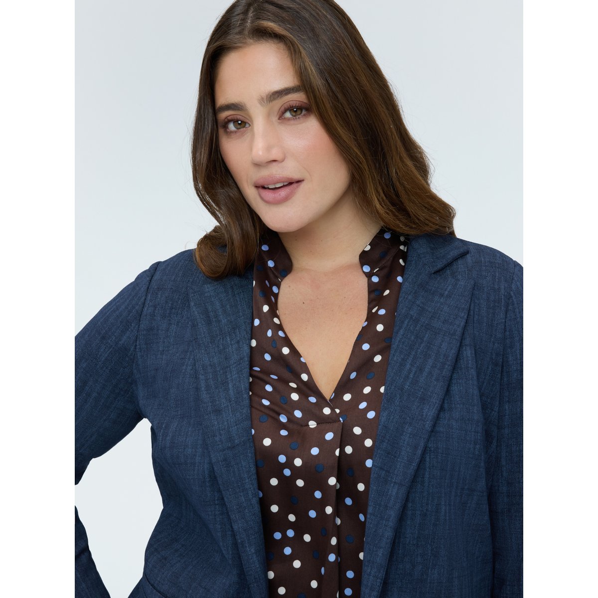 Blazer en jersey Milano bleu, FIORELLA RUBINO