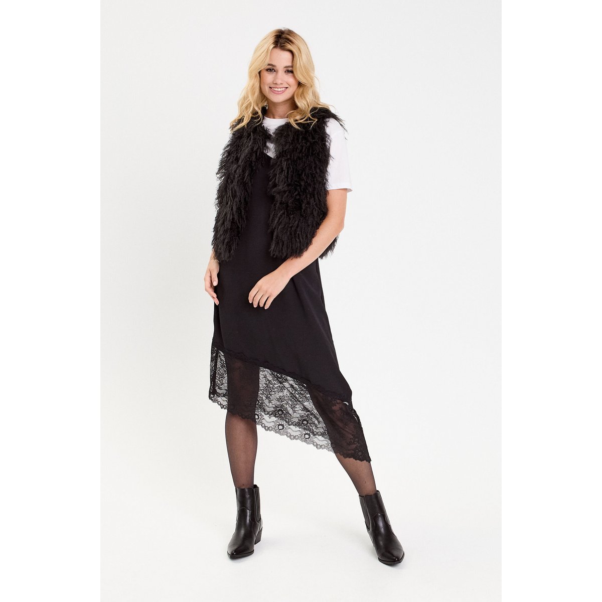 Gilet court sans manches noir, CACHE CACHE