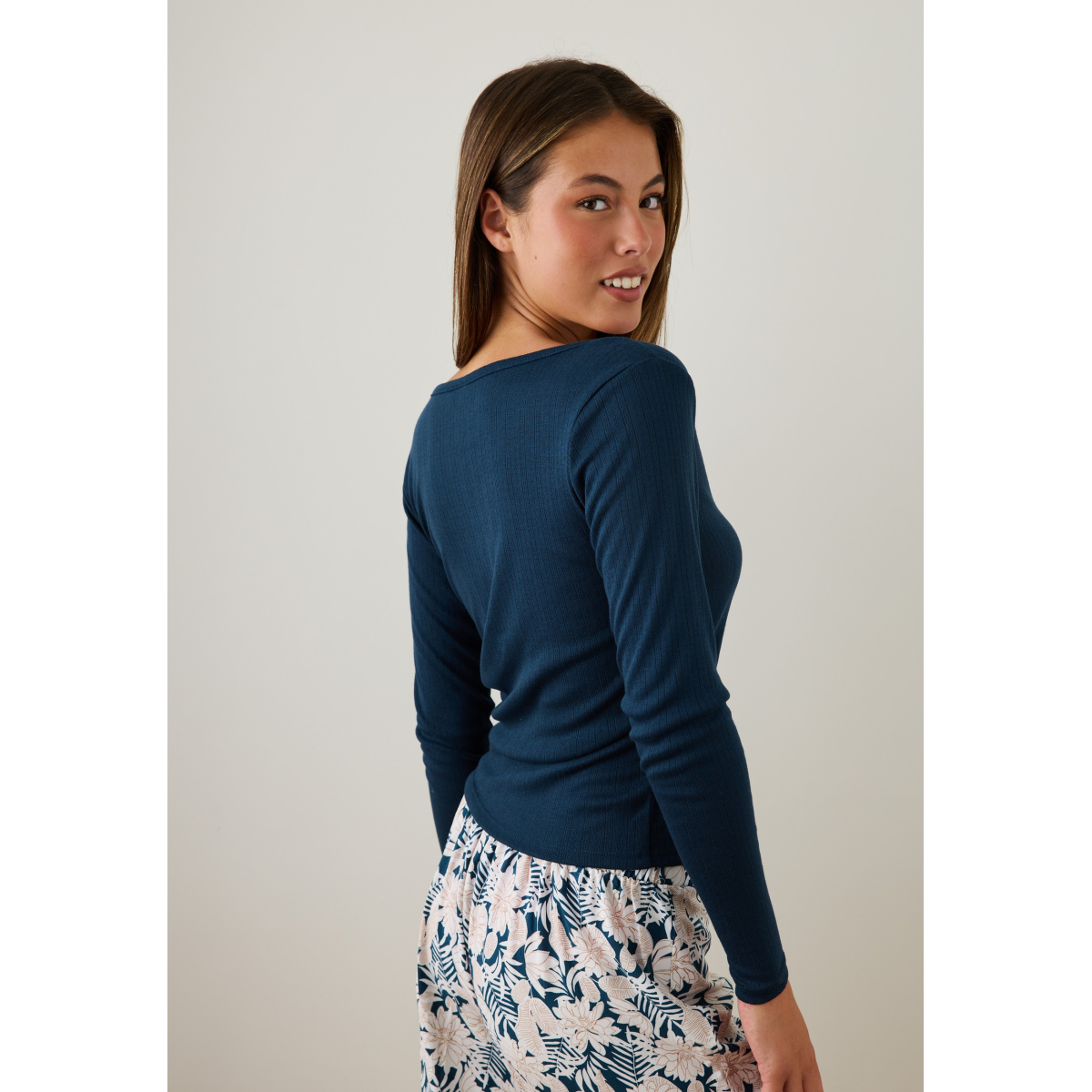 T-shirt manches longues Emma bleu, VARIANCE