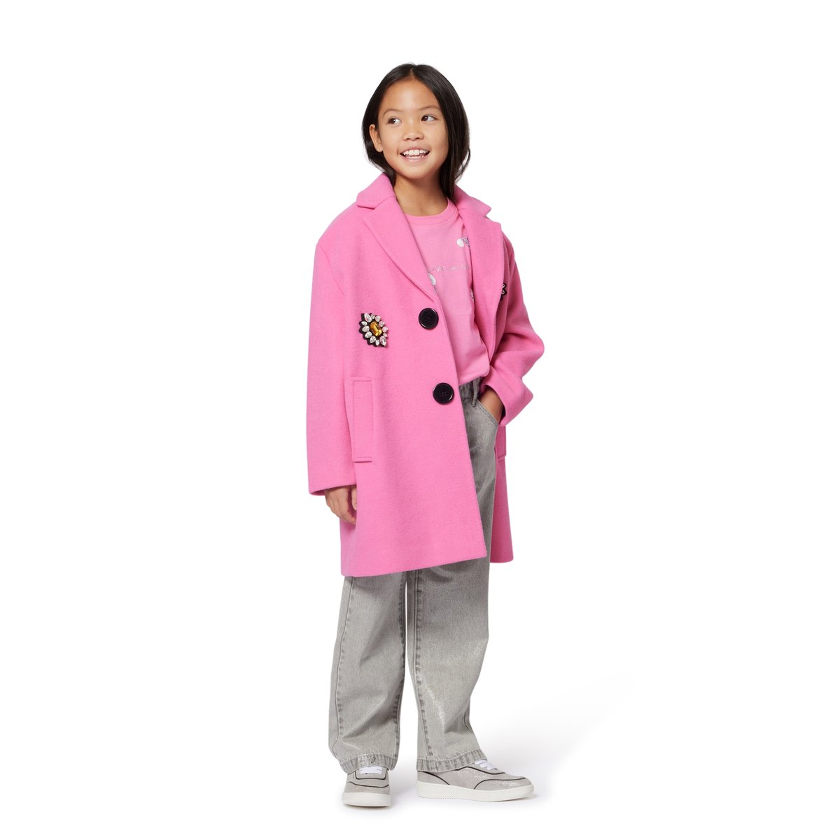Caban in panno di lana dark pink, MARC JACOBS