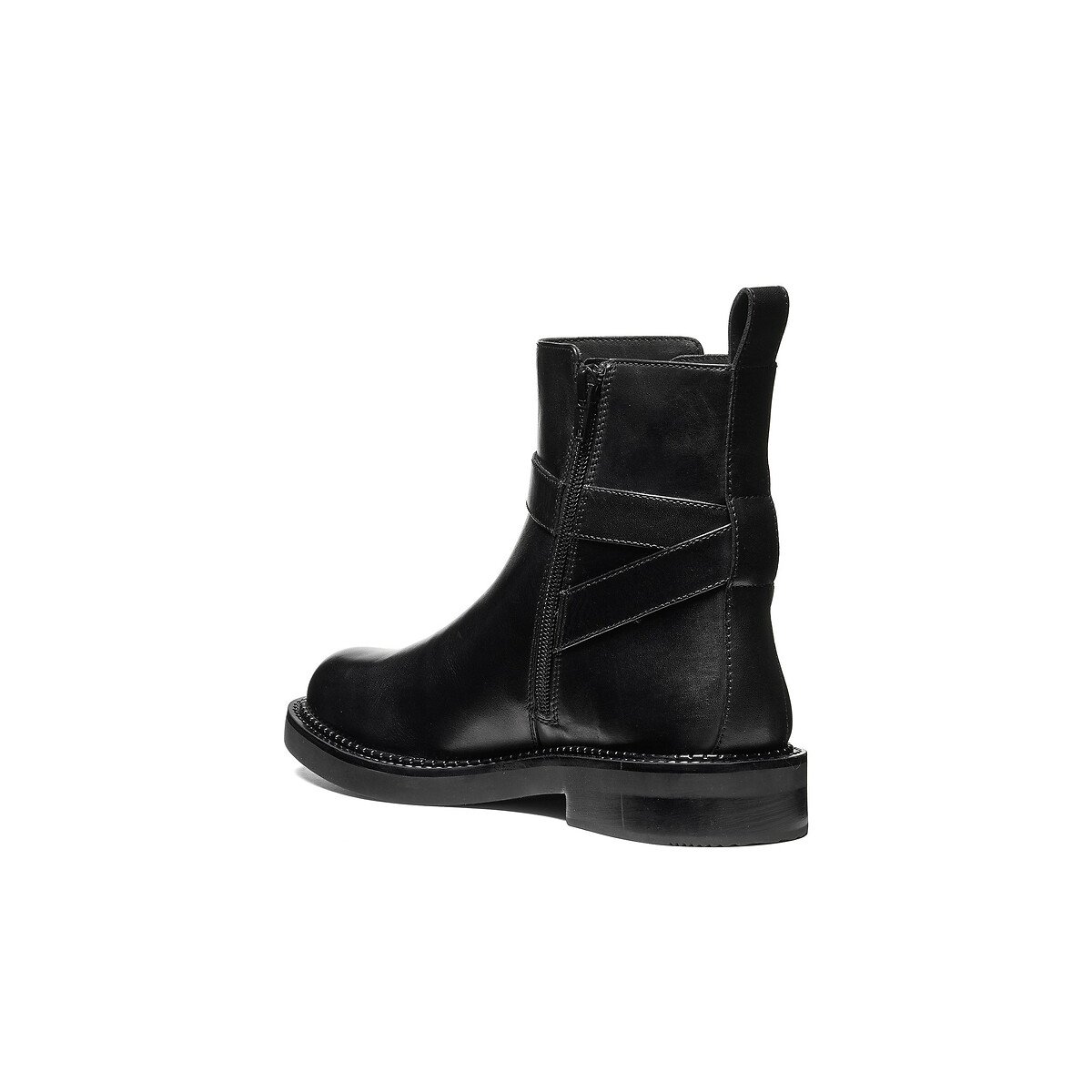 Bottines zippées en cuir, SERILDA noir, GEOX