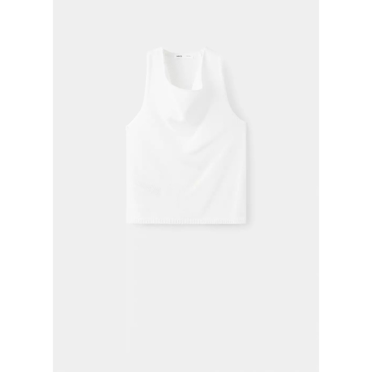 Top maille col bénitier blanc cassé, MANGO