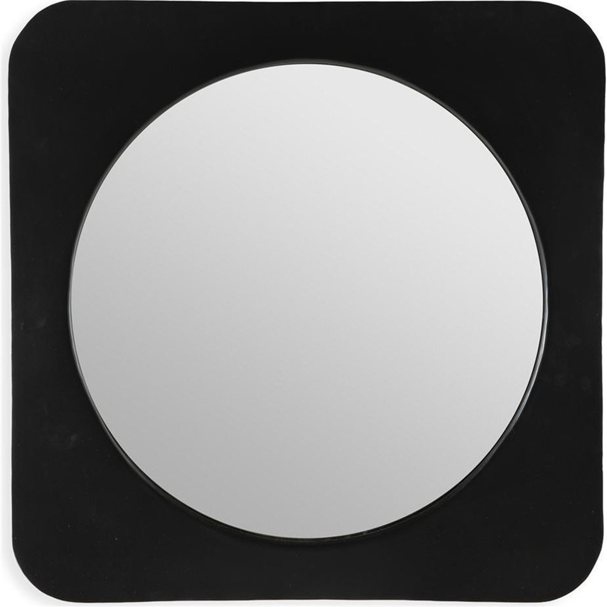 Miroir carré en verre au cadre arrondi bronze noirâtre, RECOLLECTION
