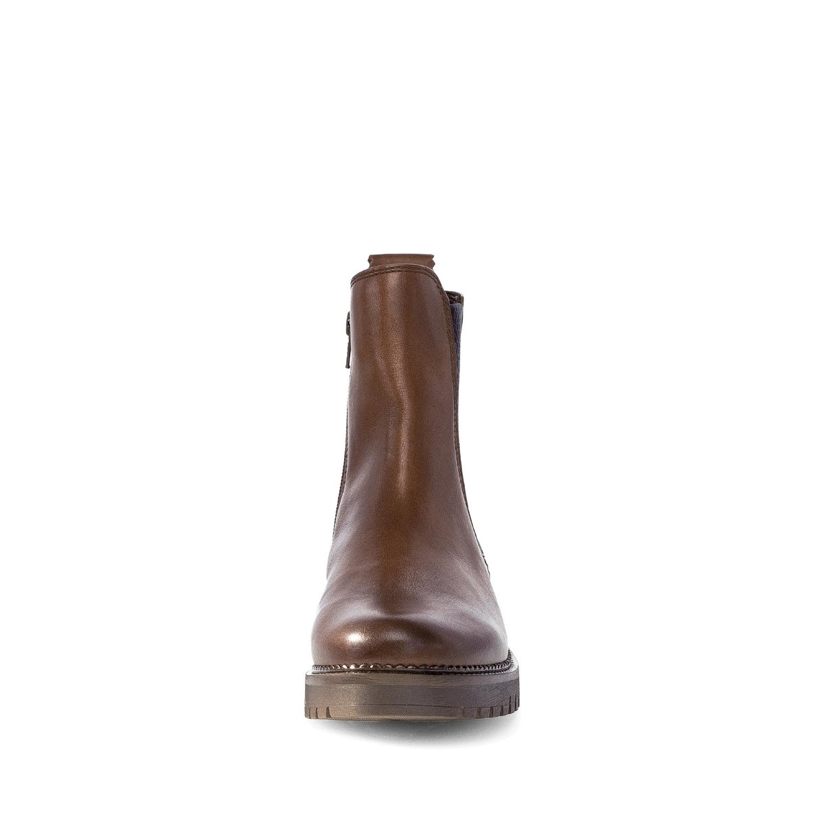 Bottines Chelsea en cuir lisse à talon décroché marron, GABOR