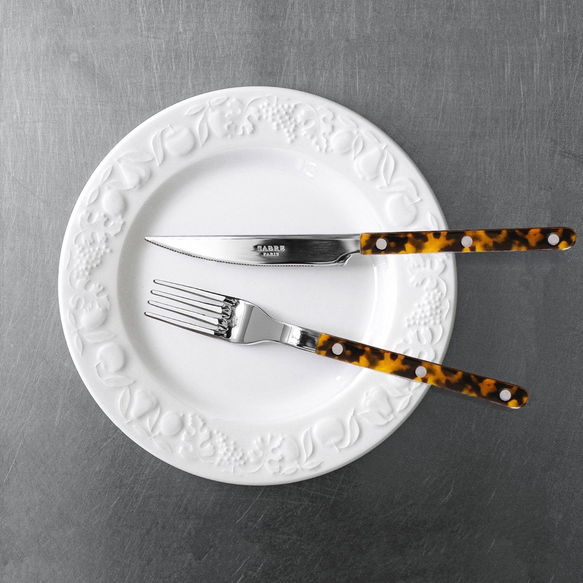 Set de 4 couverts de table, Bistrot effet écaille, SABRE
