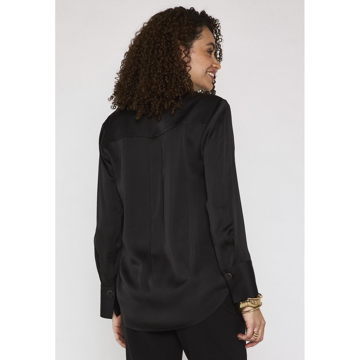 Chemise en satin BASILE noir, Maison 123