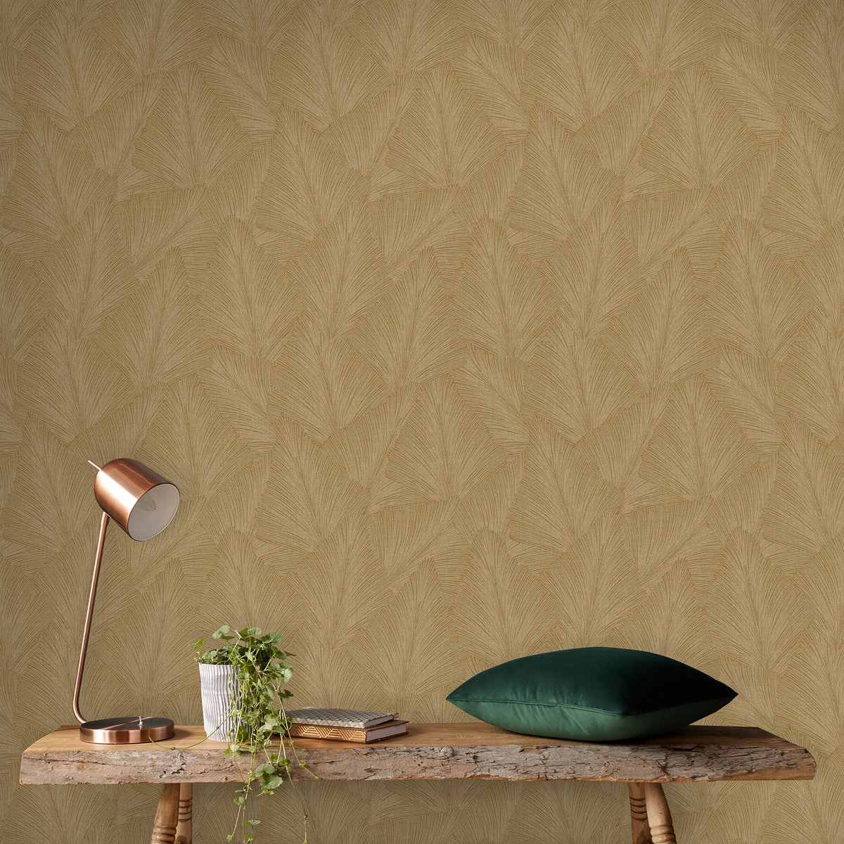 Papier peint feuillage Maya doré, SUPERFRESCO EASY