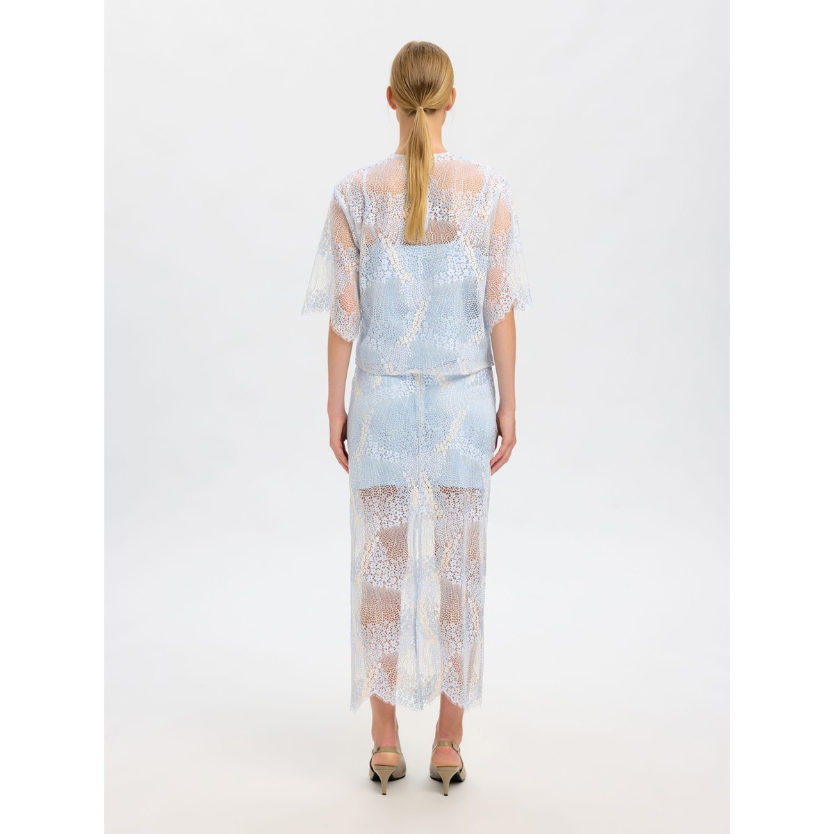 Jupe Mi-Longue cashmere blue, SELECTED