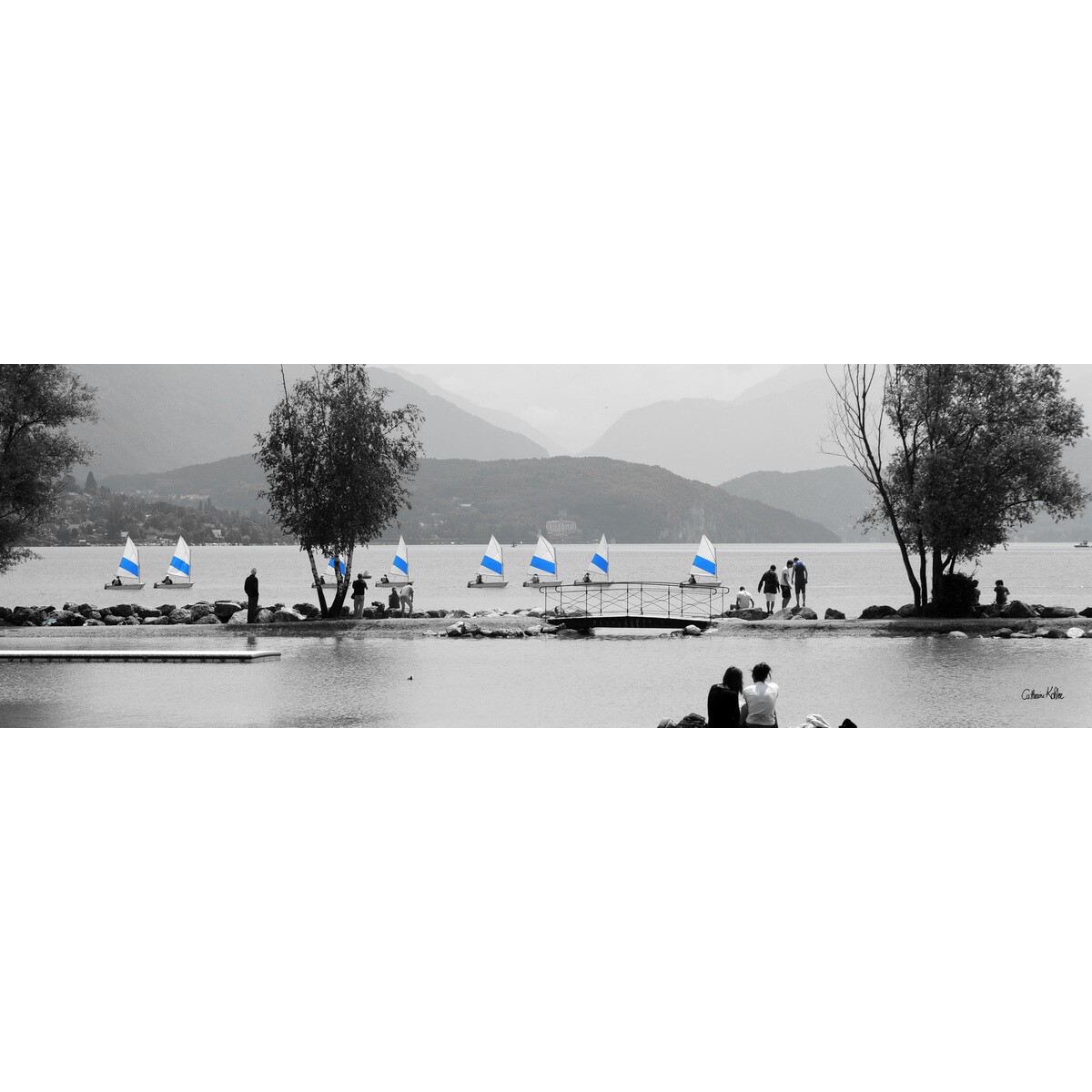 Tableau Mural Plage D'albigny Lac Annecy NATURE ÉVASION tableaux sur toile-noir et blanc, CEANOTHE