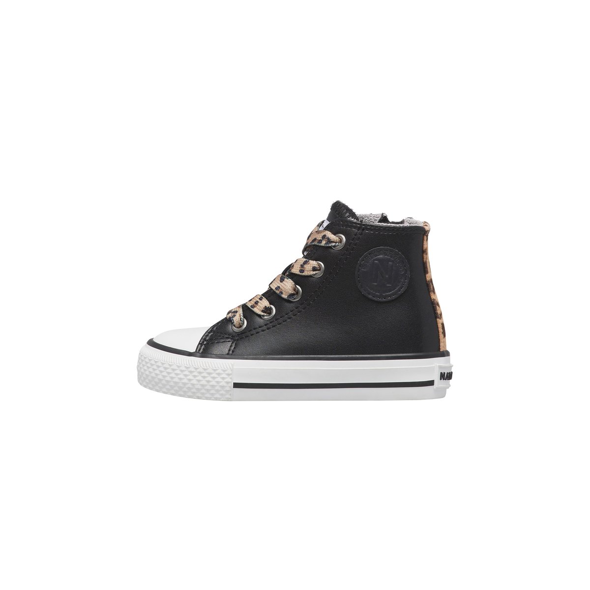 Baskets hautes en cuir YLFAS. noir-beige, NATURINO