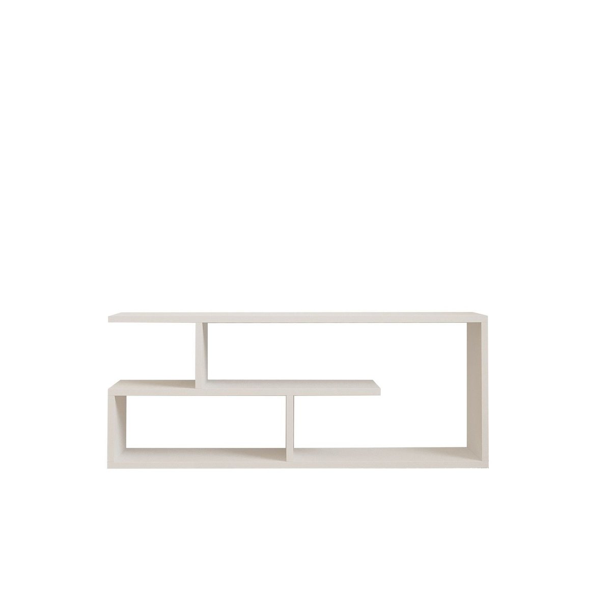 Meuble TV 2 niveaux design moderne RAPHAEL blanc, TOILINUX