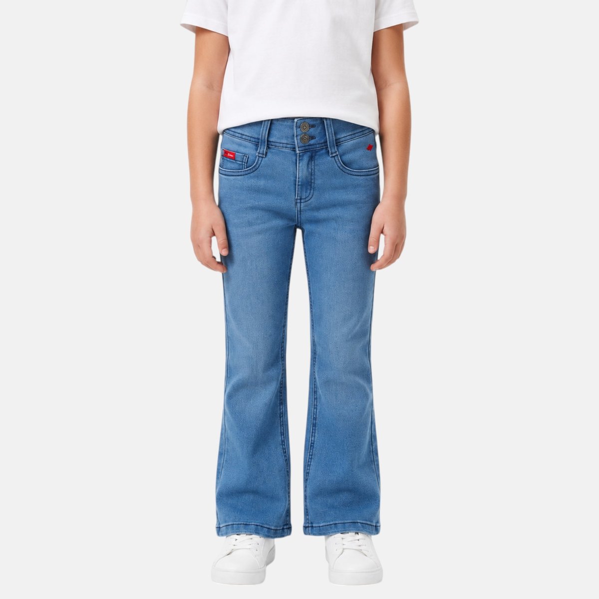 Jean coupe large, taille haute boutonnée DENIM bleu délavé, LEE COOPER