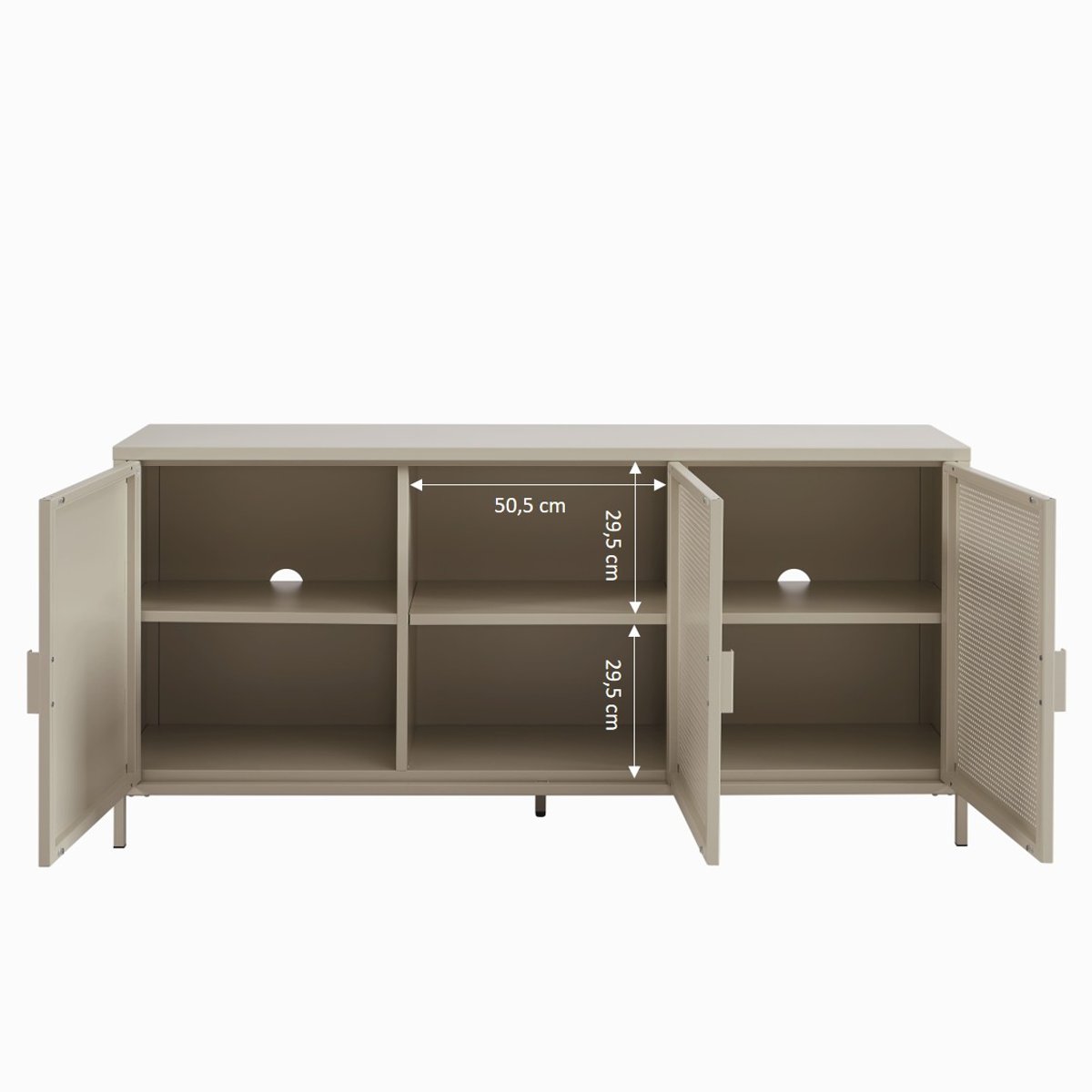 Buffet en acier 3 portes taupe, PANTONE