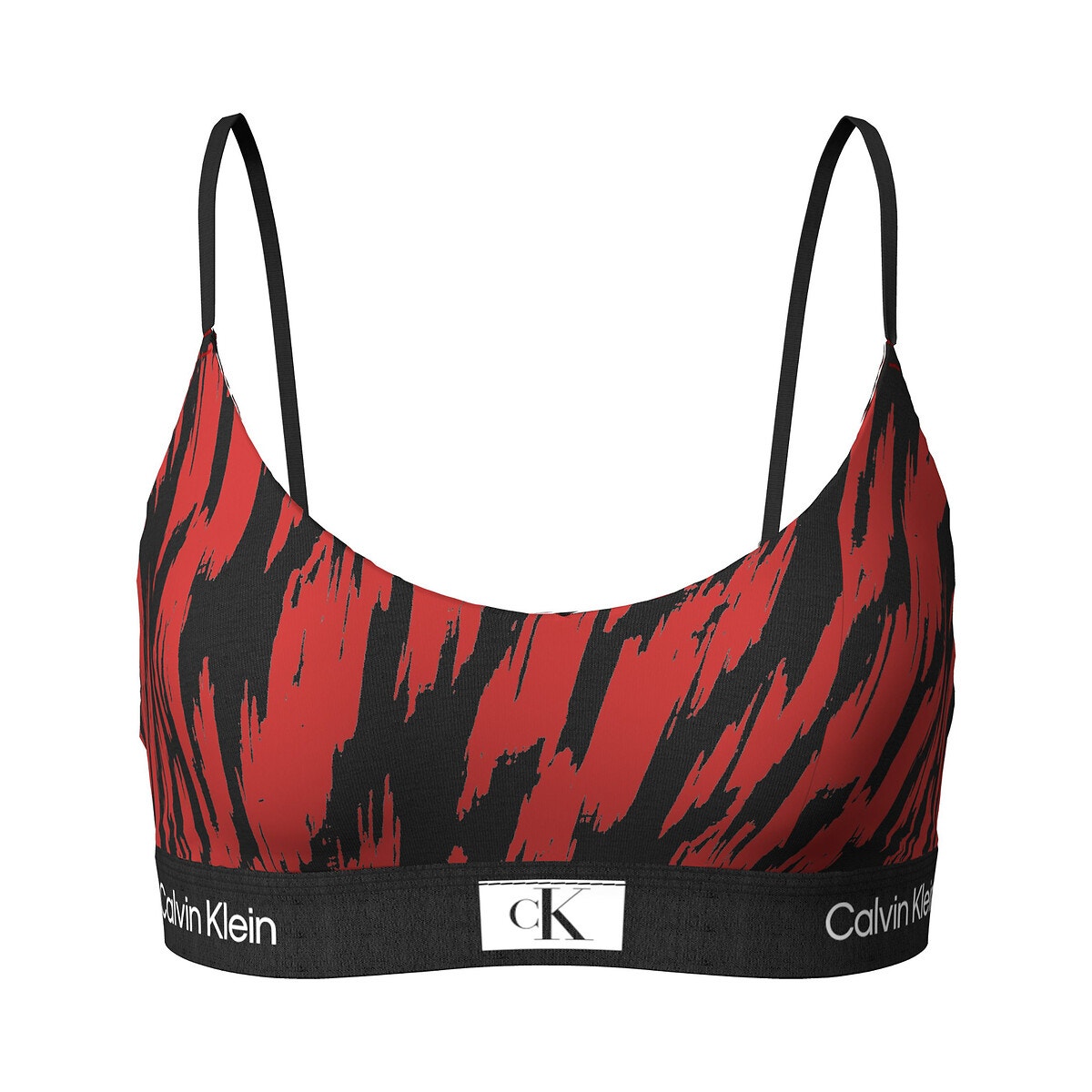 Bralette en coton Unline imprimé rouge/noir, CALVIN KLEIN UNDERWEAR
