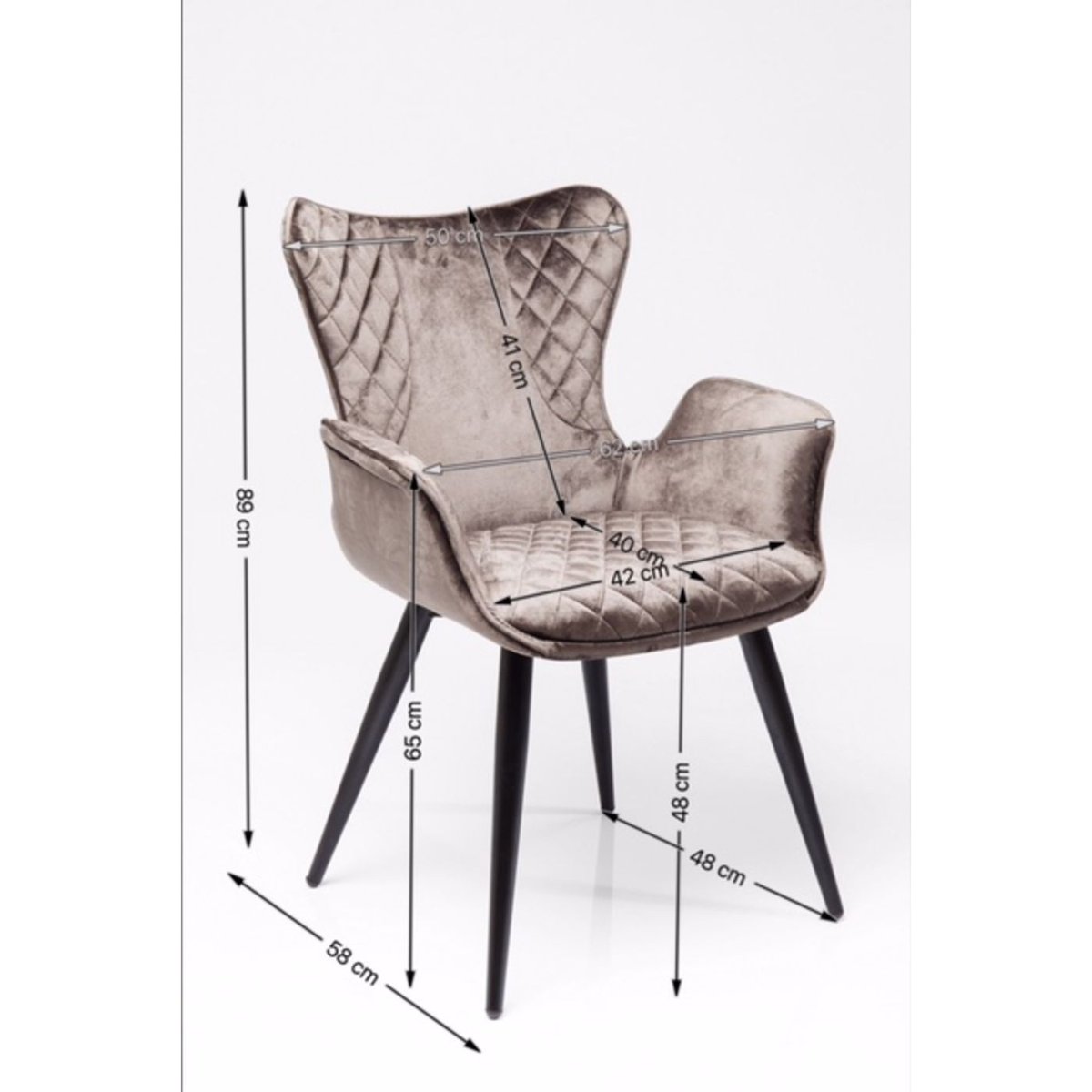 Chaise avec accoudoirs, DREAM marron, KARE DESIGN