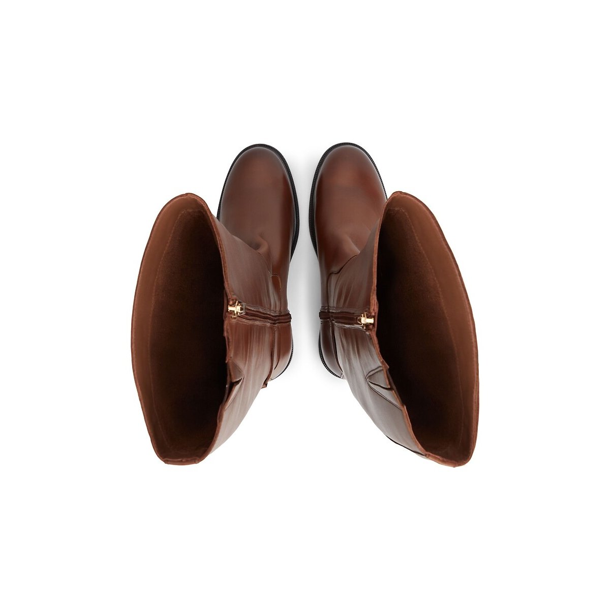 Bottes plates en cuir cognac, TOMMY JEANS