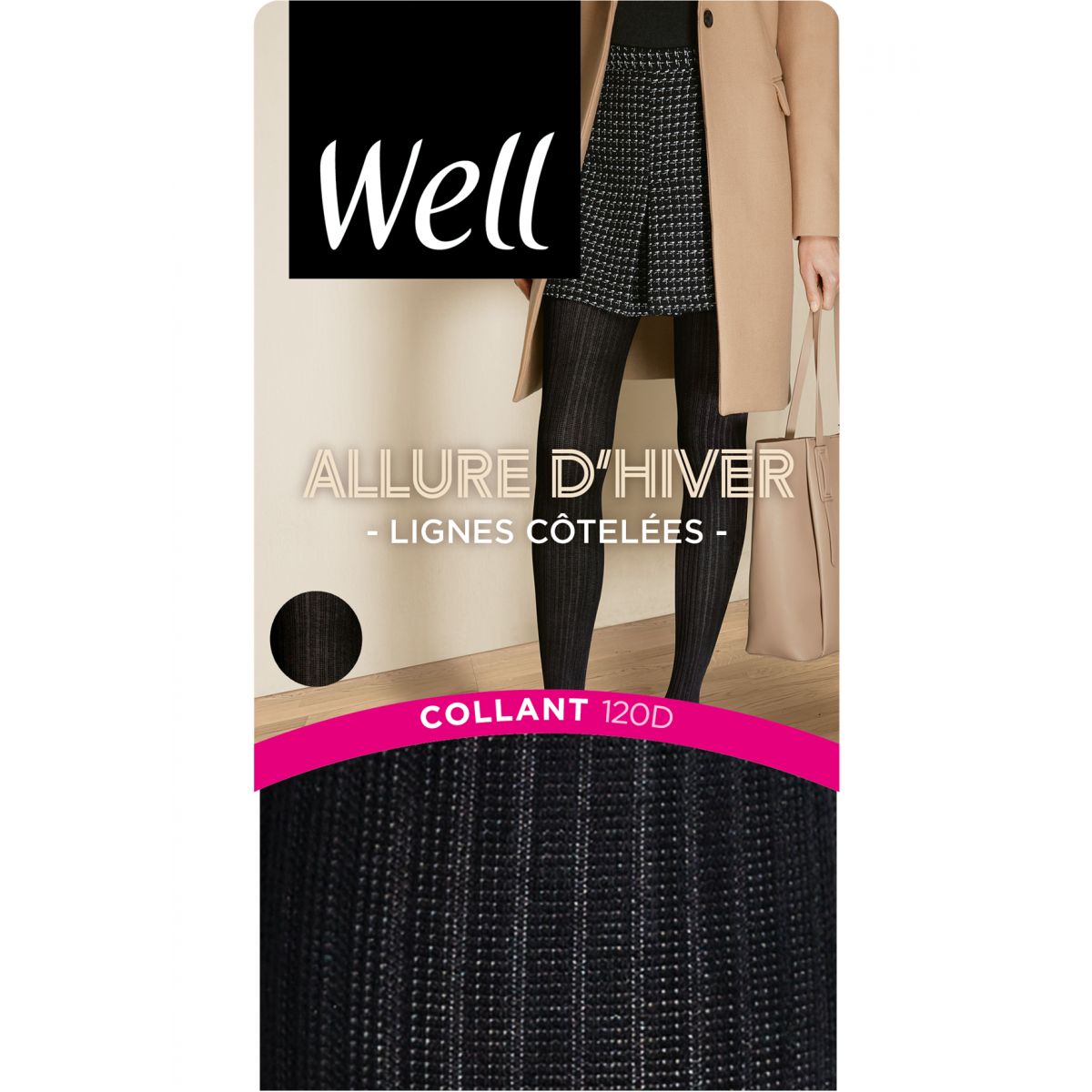 Collants opaques 120D ALLURE D'HIVER noir ébène, WELL