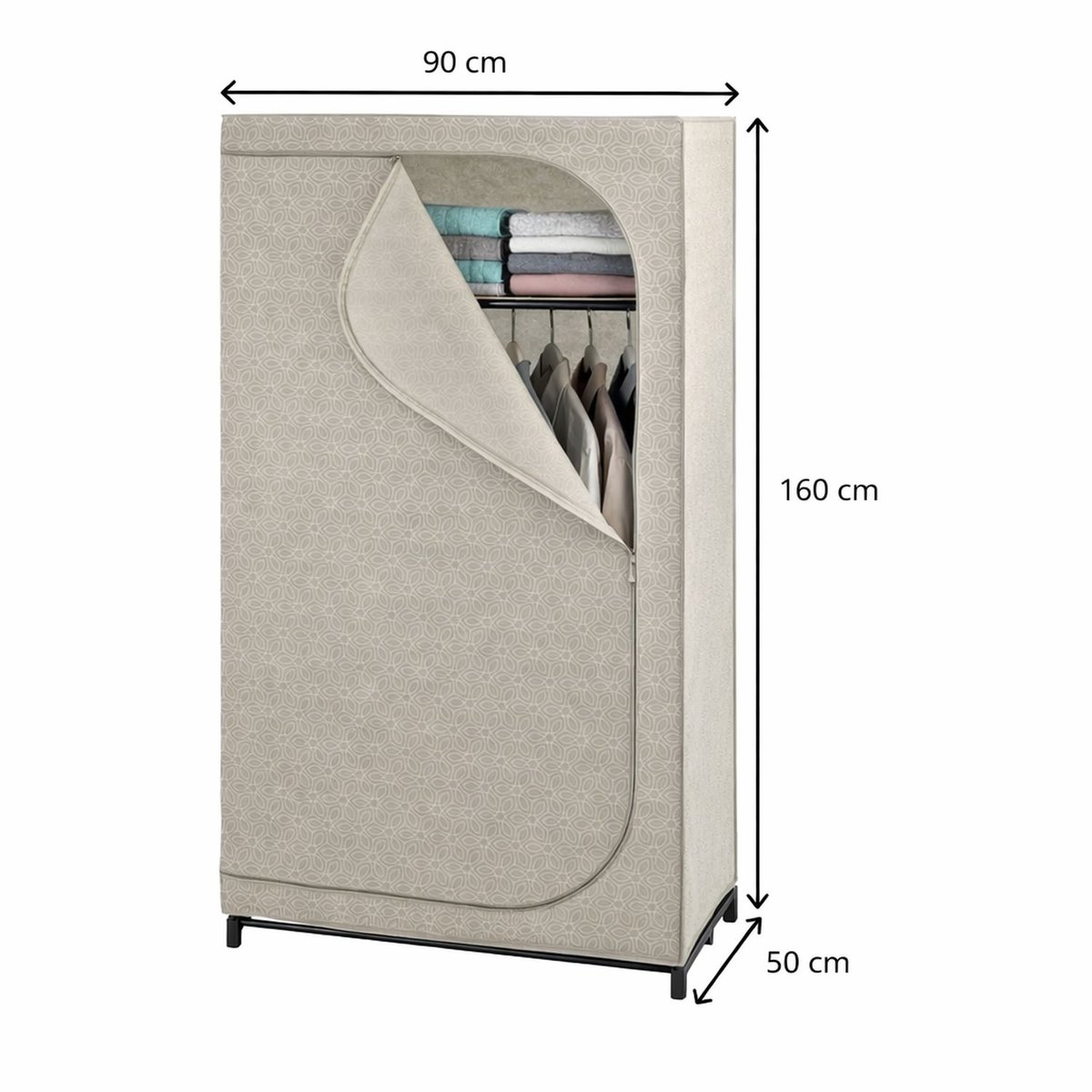 Armoire Penderie Tissu Balance taupe, WENKO
