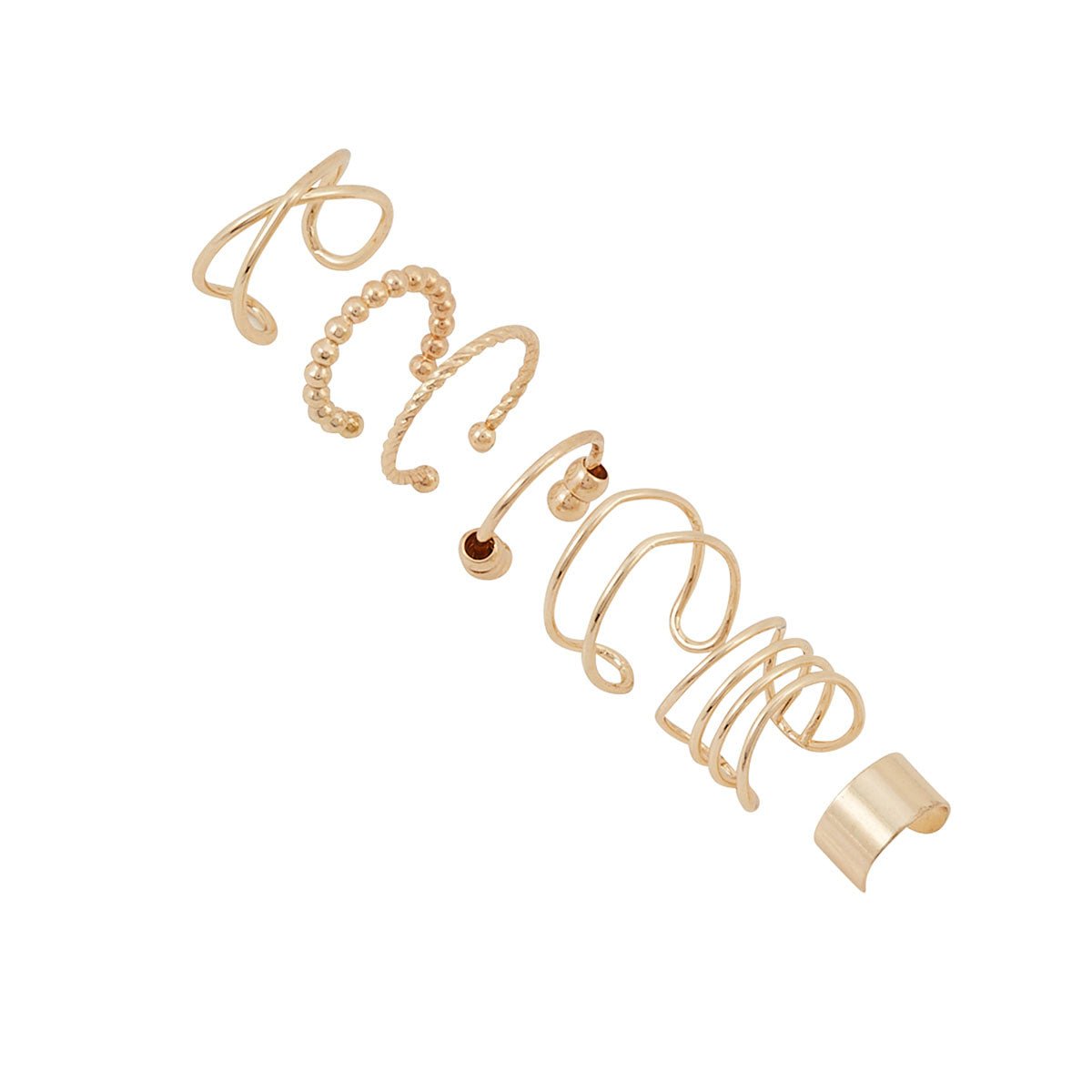 Set de 7 ear cuffs dorés doré, BALABOOSTE