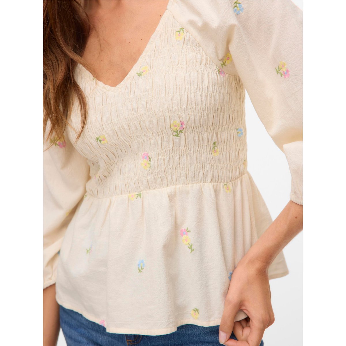 Top Smocké birch, VERO MODA