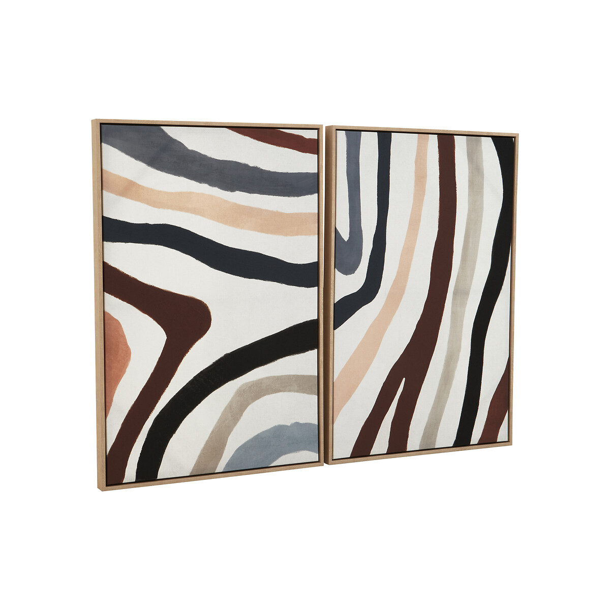 63x93cm Set of 2 Abstract Stripe Canvas multi-coloured, ÉDITÉ