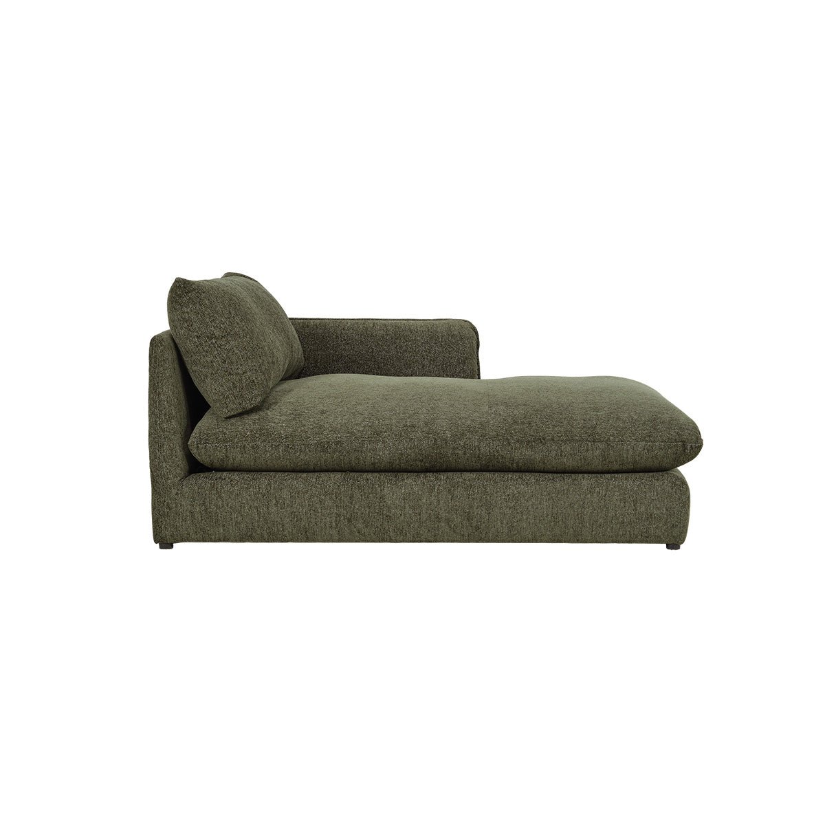 Méridienne droite modulable en chenille chiné LEOPOLD vert, BERAH GETAH