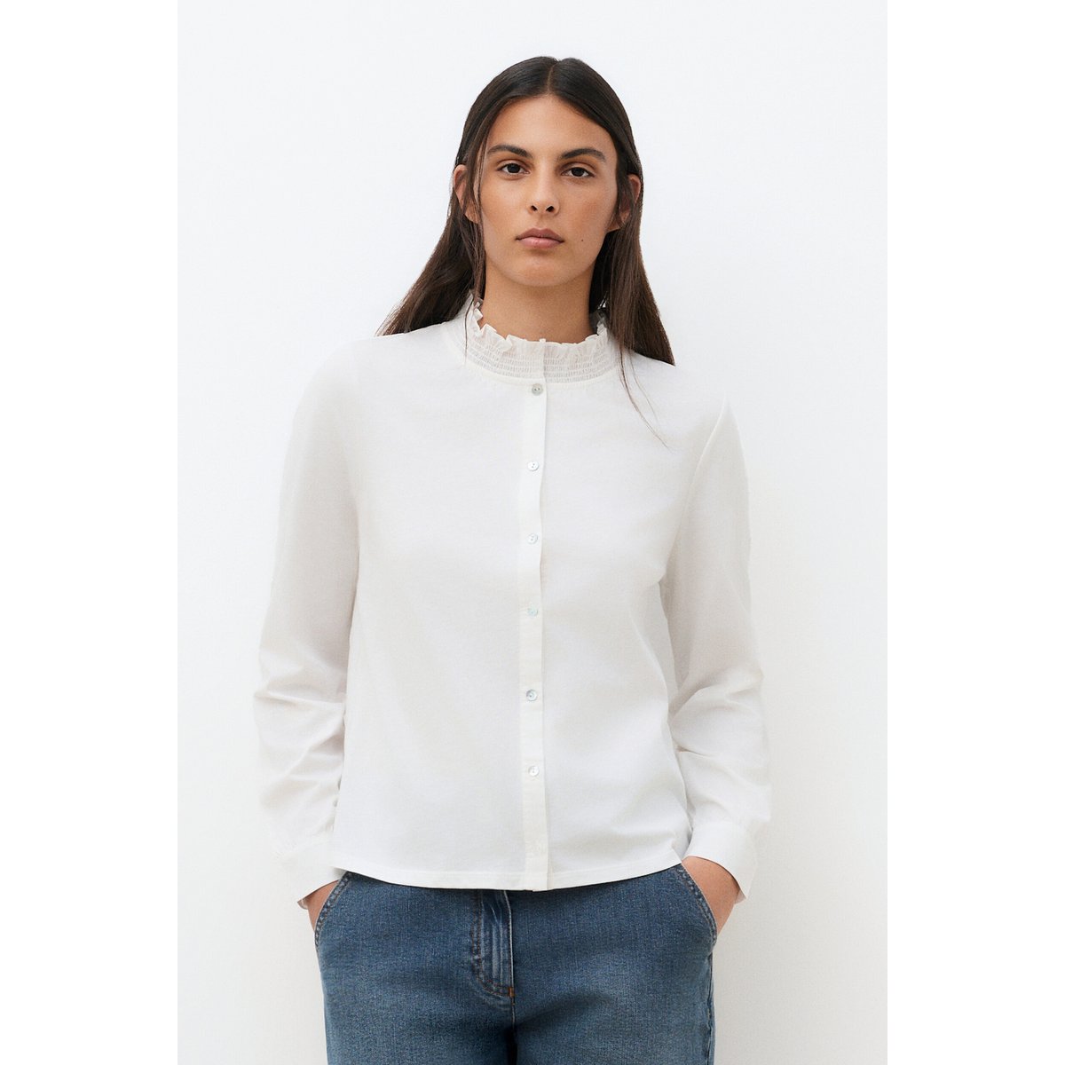 Coupe droite col montant T-SHIRT TBETH ecru, CAROLL