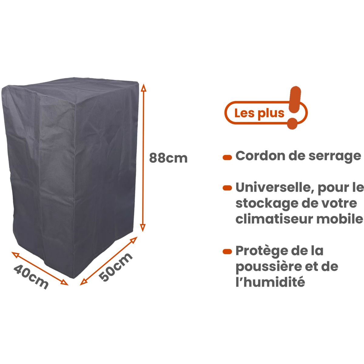 Housse de rangement universelle pour climatiseur couleur unique, ESSENTIEL B