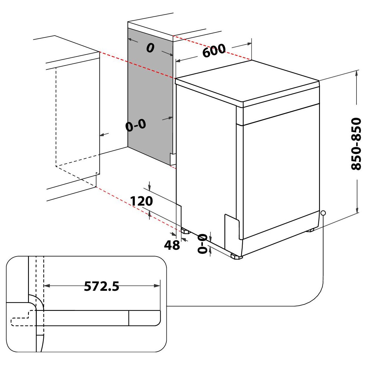 Lave vaisselle 60 cm I0FD561W couleur unique, INDESIT