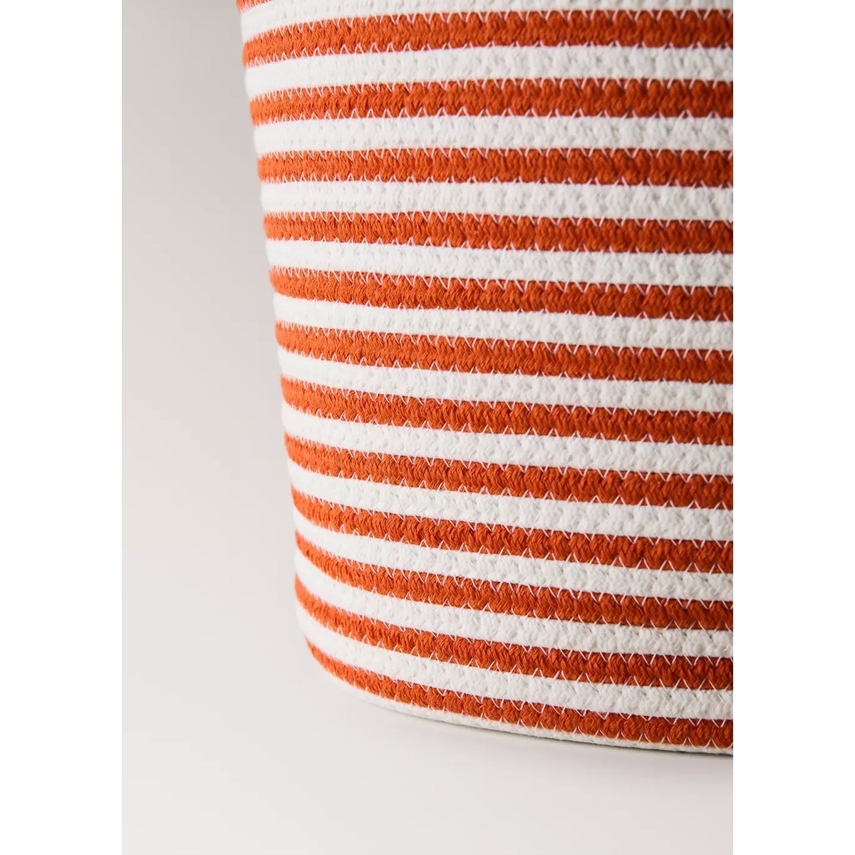 Petit panier en coton à rayures émeraude, MANGO HOME