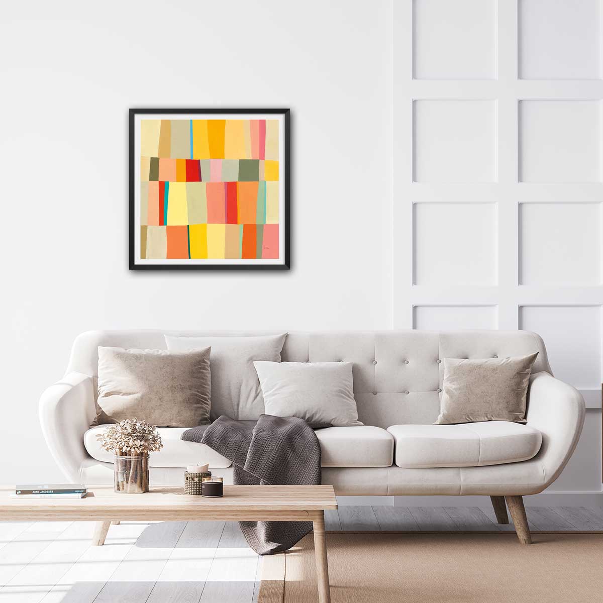 Poster color square affiche + cadre en bois - noir, HEXOA