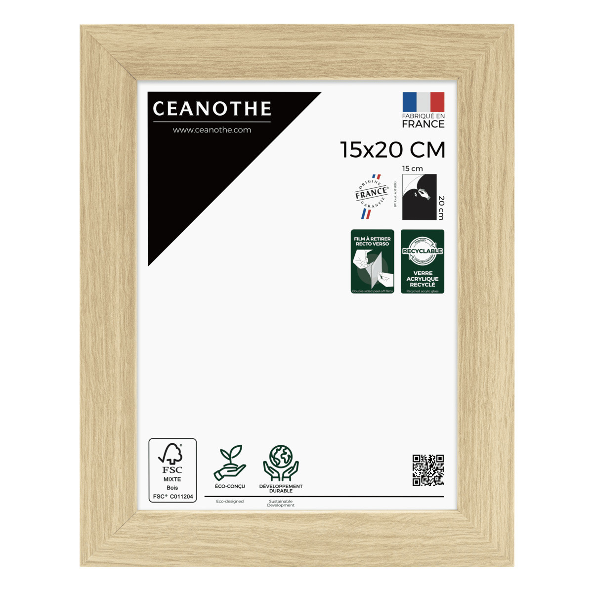 Cadre Photo Design En Bois Reconstitué Fsc ETERNEL brut, CEANOTHE
