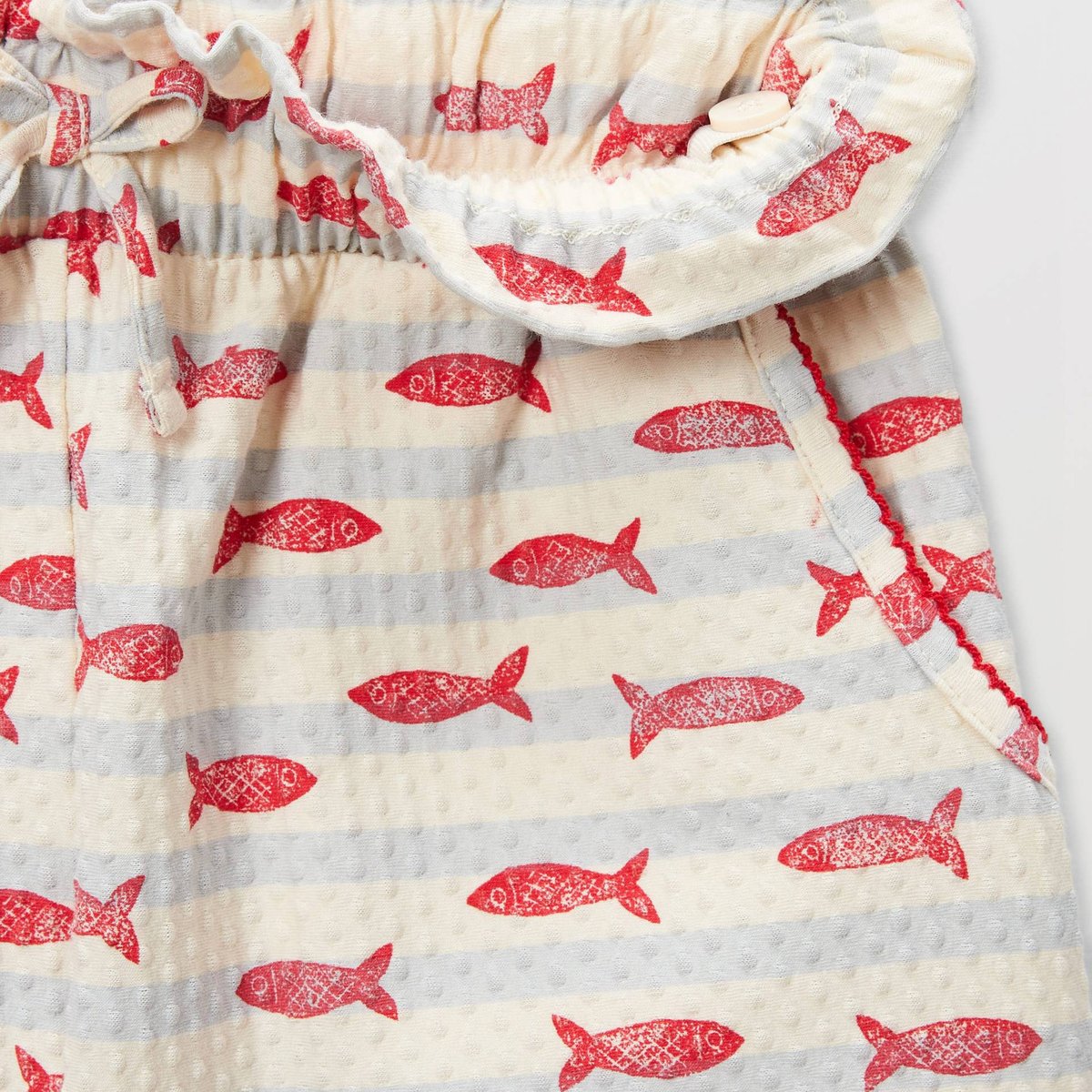 Short en jersey imprimé sardines celeste, MONOPRIX