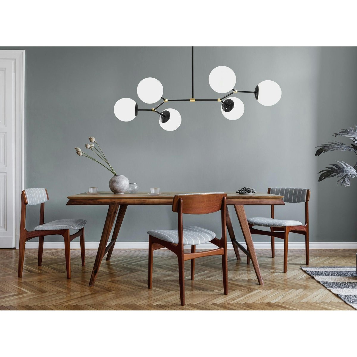 Suspension design 6 globes en verre SIERRE noir, PIER IMPORT