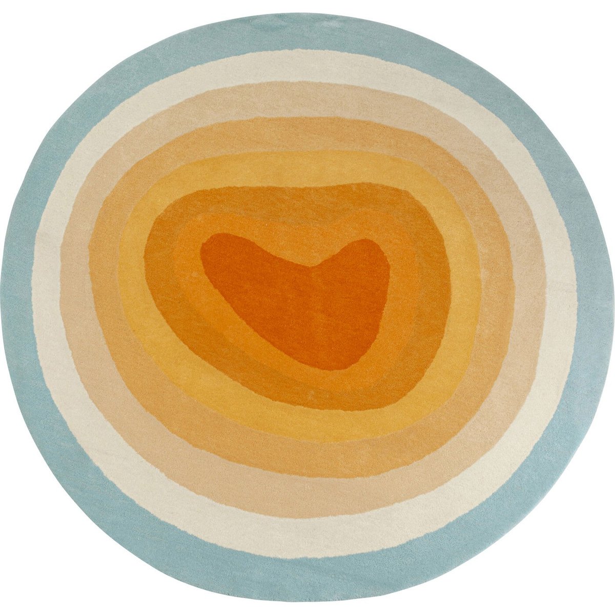 Tapis rond en laine, AURA jaune, KARE DESIGN